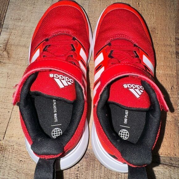 Kid's Unisex adidas Fortarun 2.0 Cloudfoam Elastic Lace-Up Shoes Red HP5445 - Picture 10 of 12